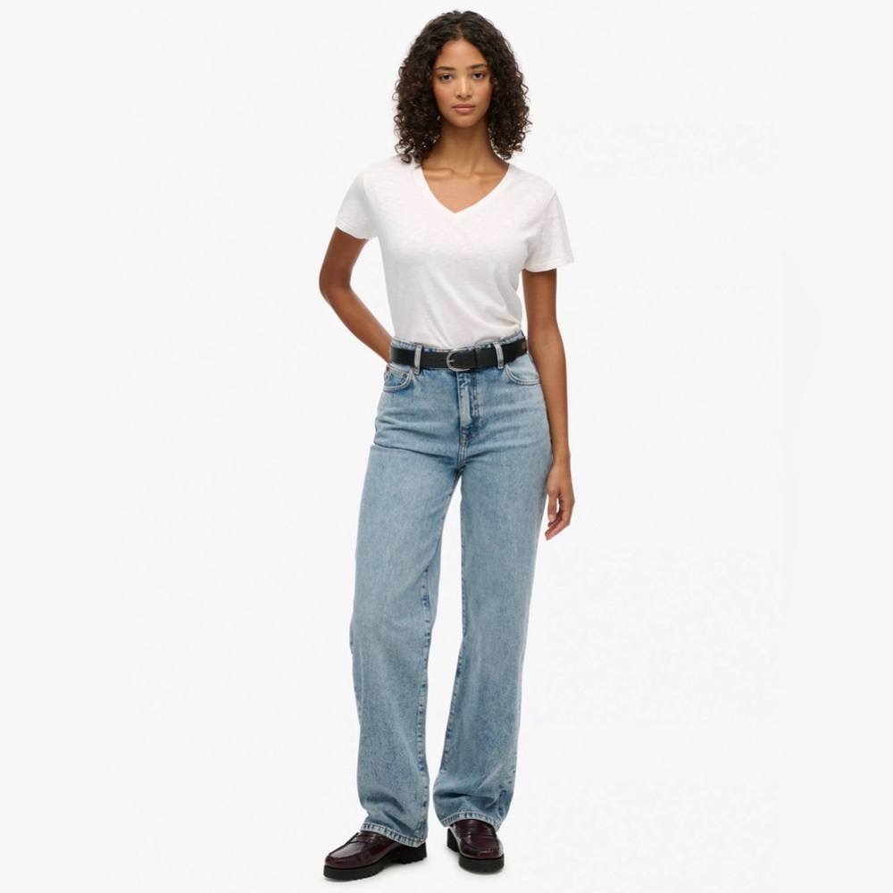 Weekday Voyage highwaisted straight leg jeans in wash “sea blue”, 24x28